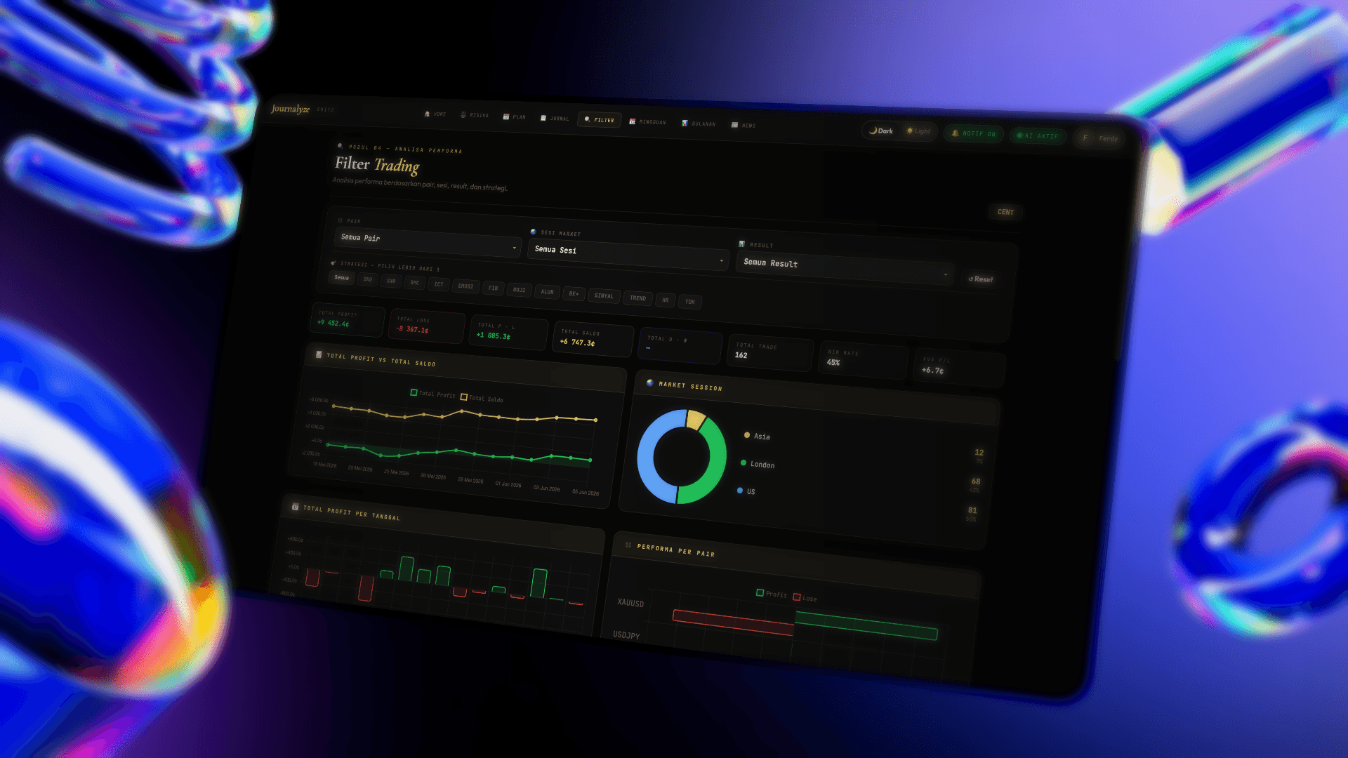 Journalyze App mockup